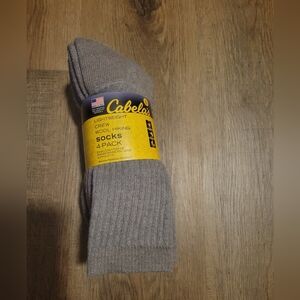 Cabela's Lightweight Tan Crew Wool Socks 4-Pack